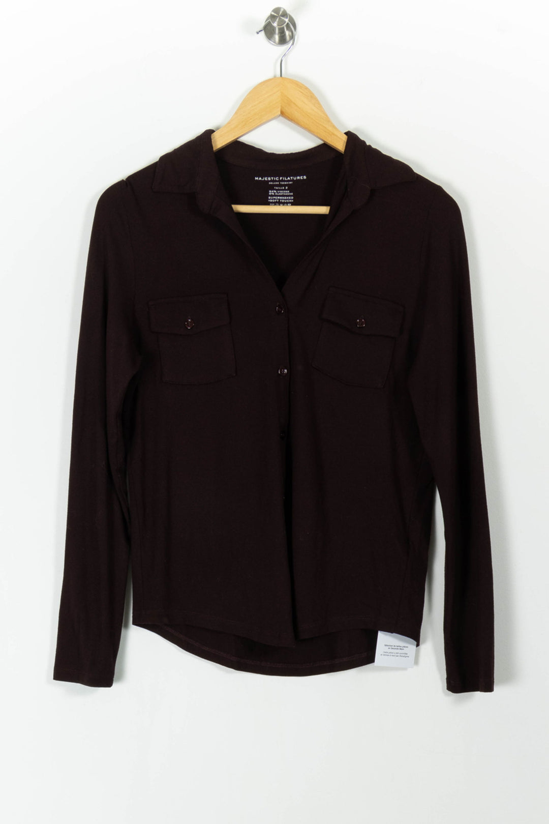 Chemise Bordeaux - Taille M/38 de la marque Majestic Filatures | PARAD100535 - Vendu par Paradigme - Image 2