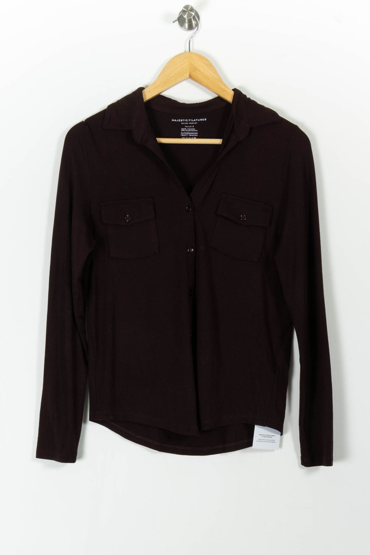 Chemise Bordeaux - Taille M/38 de la marque Majestic Filatures | PARAD100535 - Vendu par Paradigme - Image 2