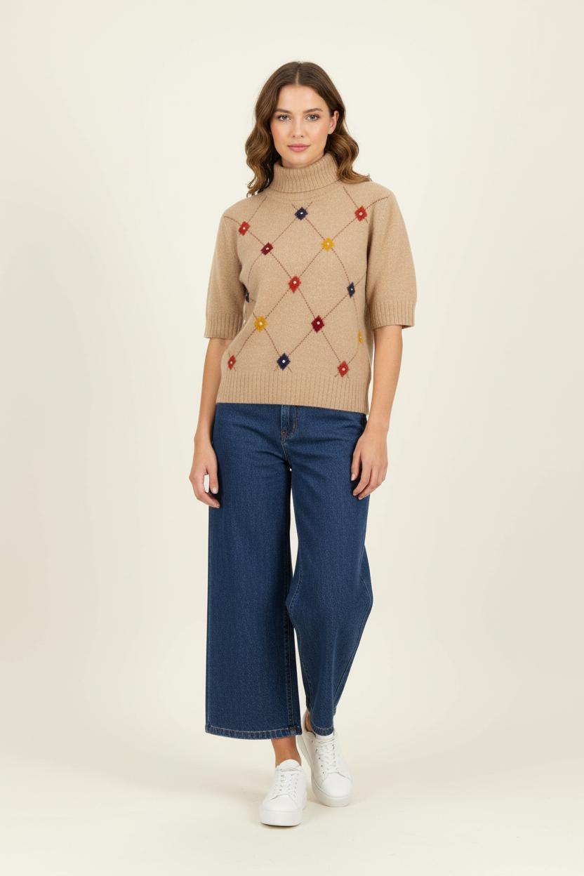 Pull Col Roulé Beige - Taille L/40 de la marque Maison 123 | PARAD100551 - Vendu par Paradigme - Image 1