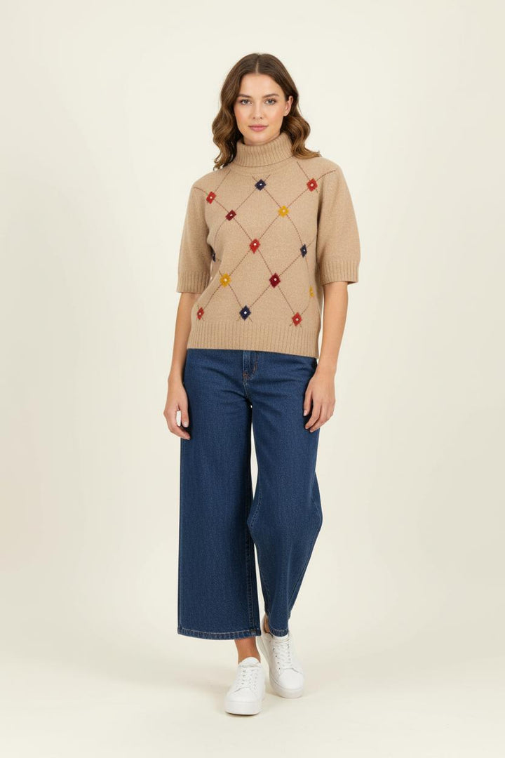 Pull Col Roulé Beige - Taille L/40 de la marque Maison 123 | PARAD100551 - Vendu par Paradigme - Image 1