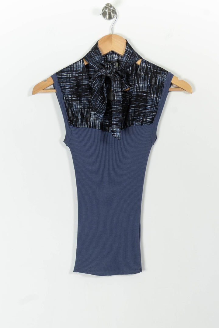 Débardeur Bleu et Noir - Taille S/36 de la marque Paule Ka | PARAD100553 - Vendu par Paradigme - Image 2