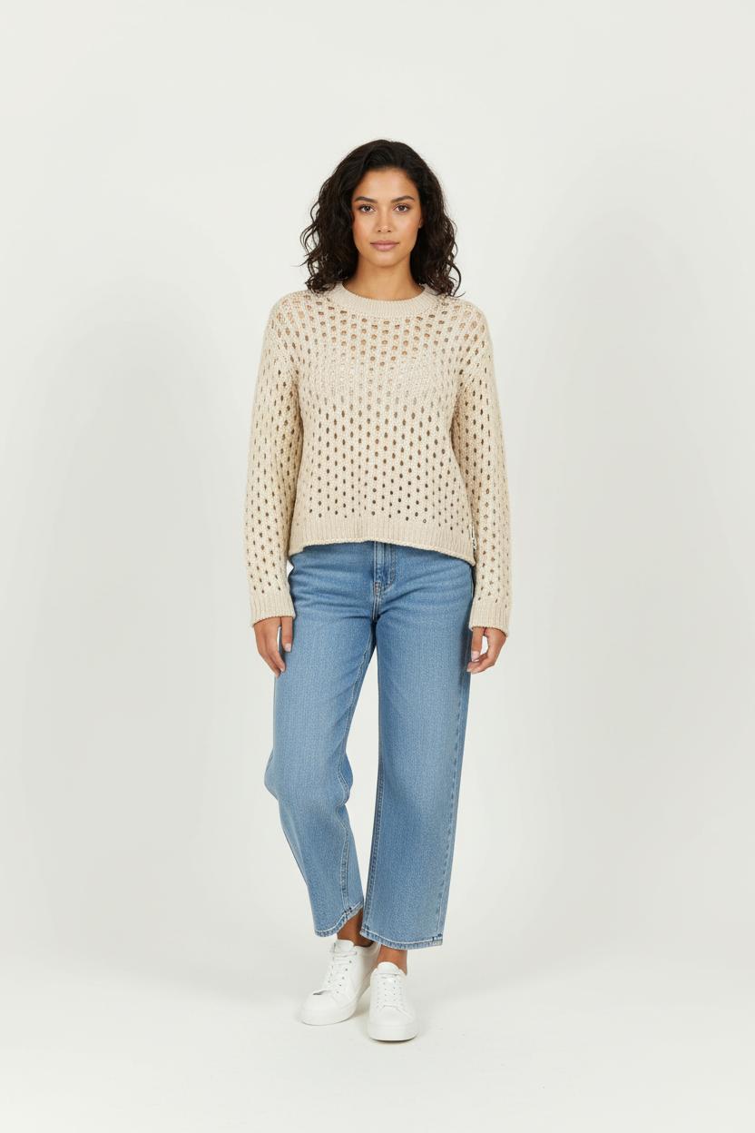Pull ajouré Beige - Taille S/36 de la marque Bimba y Lola | PARAD100569 - Vendu par Paradigme - Image 1