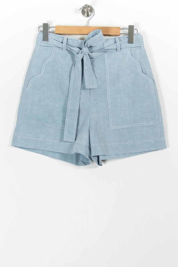 Short Taille Haute Bleu - Taille M/38 de la marque Claudie Pierlot | PARAD100571 - Vendu par Paradigme - Image 2