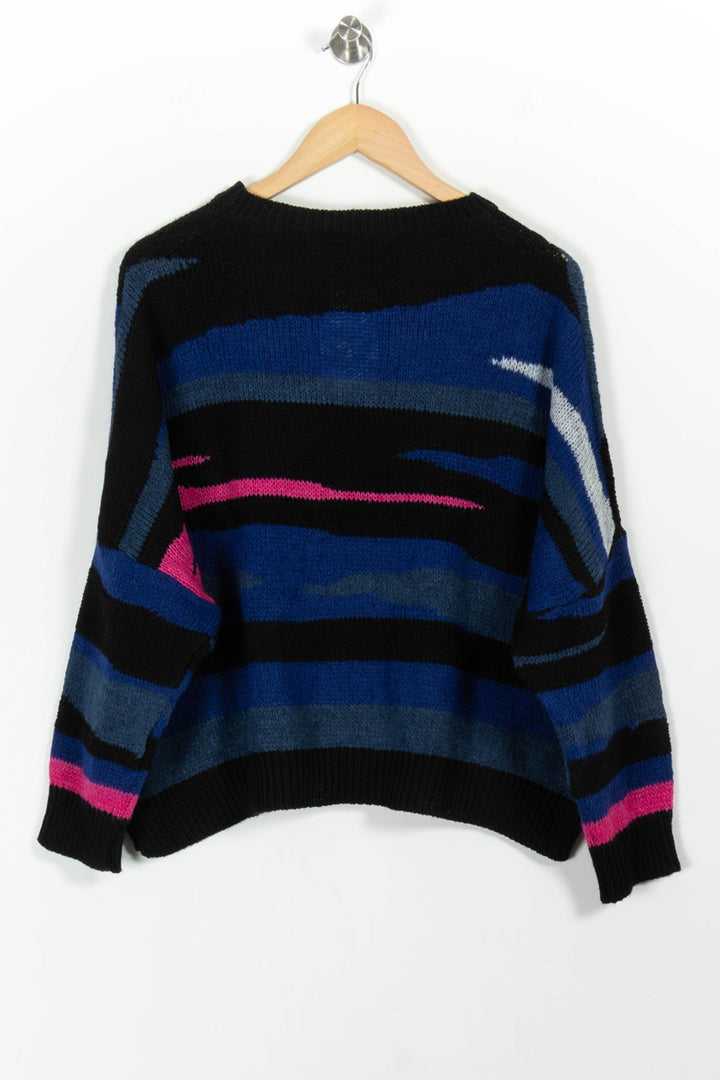 Pull Noir et Bleu - Taille L/40 de la marque La Fée Maraboutée | PARAD100572 - Vendu par Paradigme - Image 4