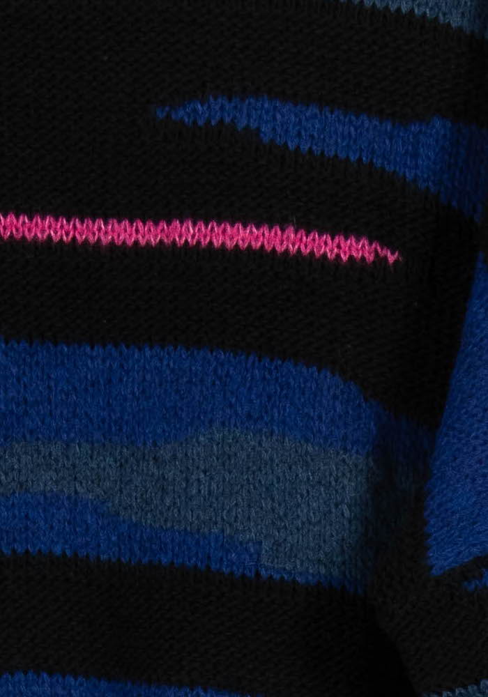 Pull Noir et Bleu - Taille L/40 de la marque La Fée Maraboutée | PARAD100572 - Vendu par Paradigme - Image 3