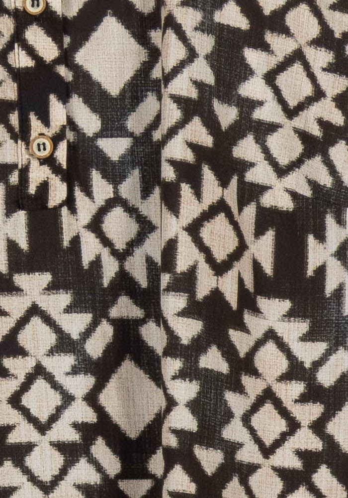 Robe Chemise Marron et Beige - Taille XXL/44 de la marque La Fée Maraboutée | PARAD100575 - Vendu par Paradigme - Image 3