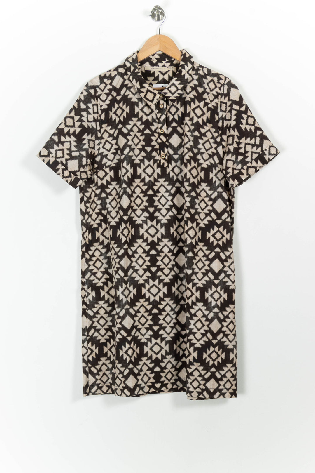 Robe Chemise Marron et Beige - Taille XXL/44 de la marque La Fée Maraboutée | PARAD100575 - Vendu par Paradigme - Image 2