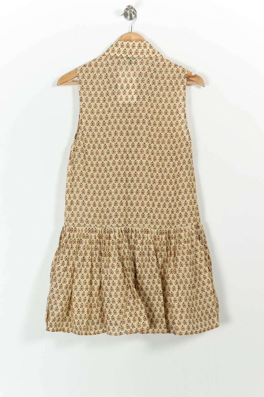 Robe Sans Manches Beige et Marron - Taille S/36 de la marque Claudie Pierlot | PARAD100581 - Vendu par Paradigme - Image 4
