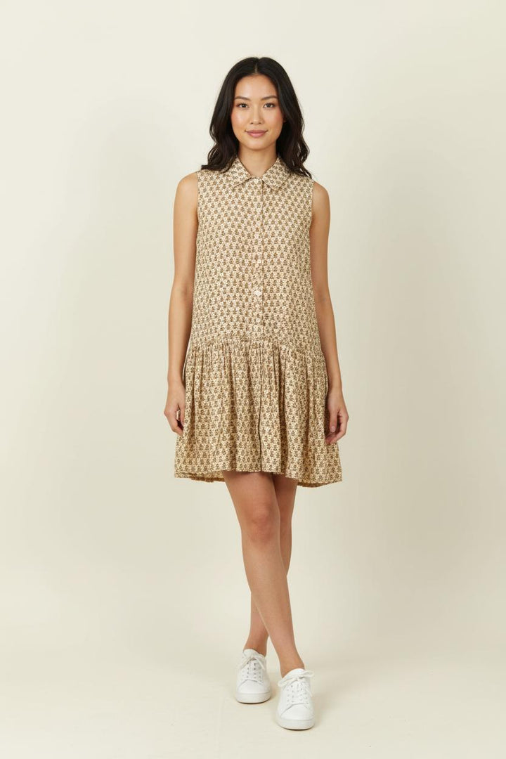 Robe Sans Manches Beige et Marron - Taille S/36 de la marque Claudie Pierlot | PARAD100581 - Vendu par Paradigme - Image 1