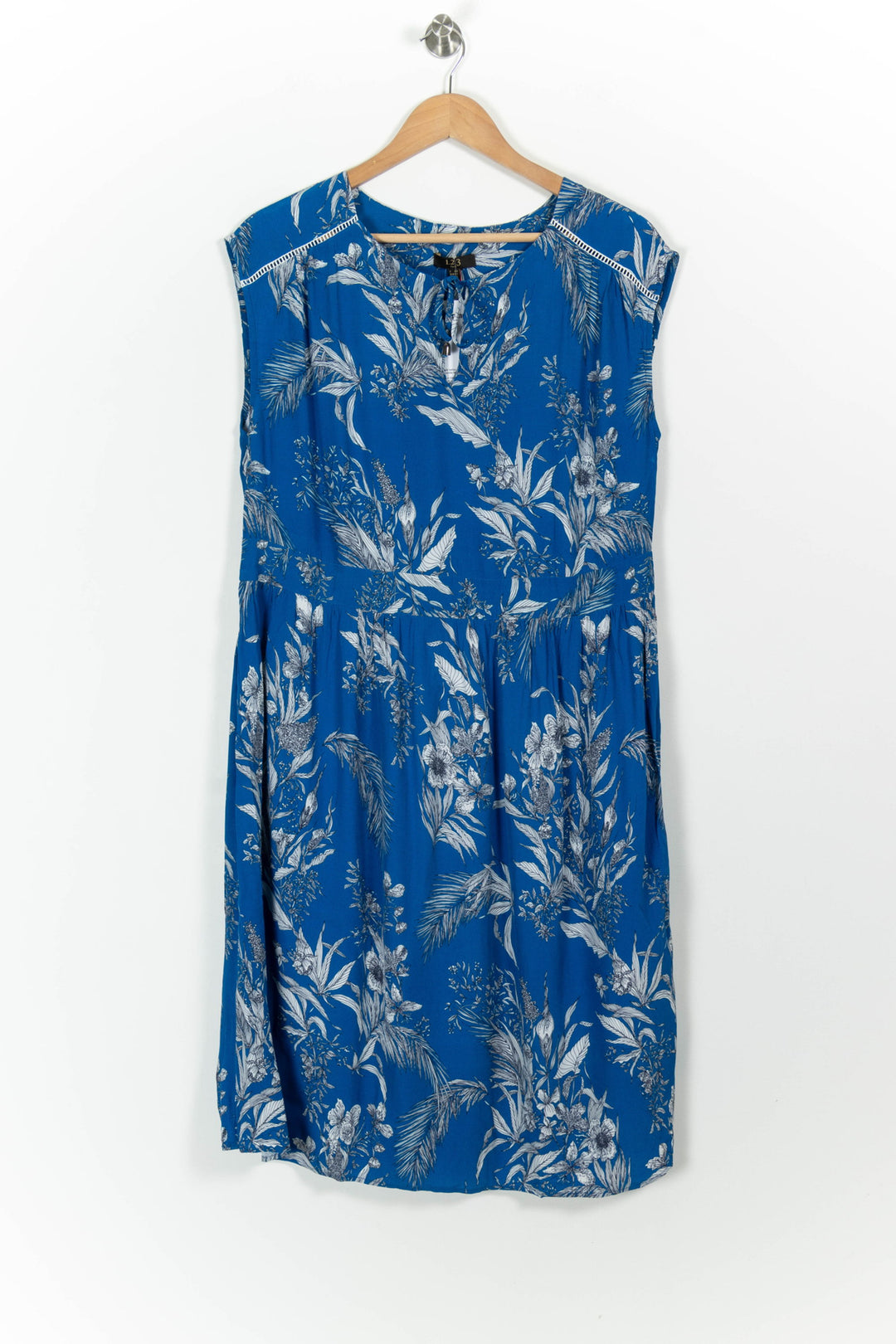 Robe Midi Bleue et Blanche - Taille XXL/44 de la marque Maison 123 | PARAD100585 - Vendu par Paradigme - Image 2