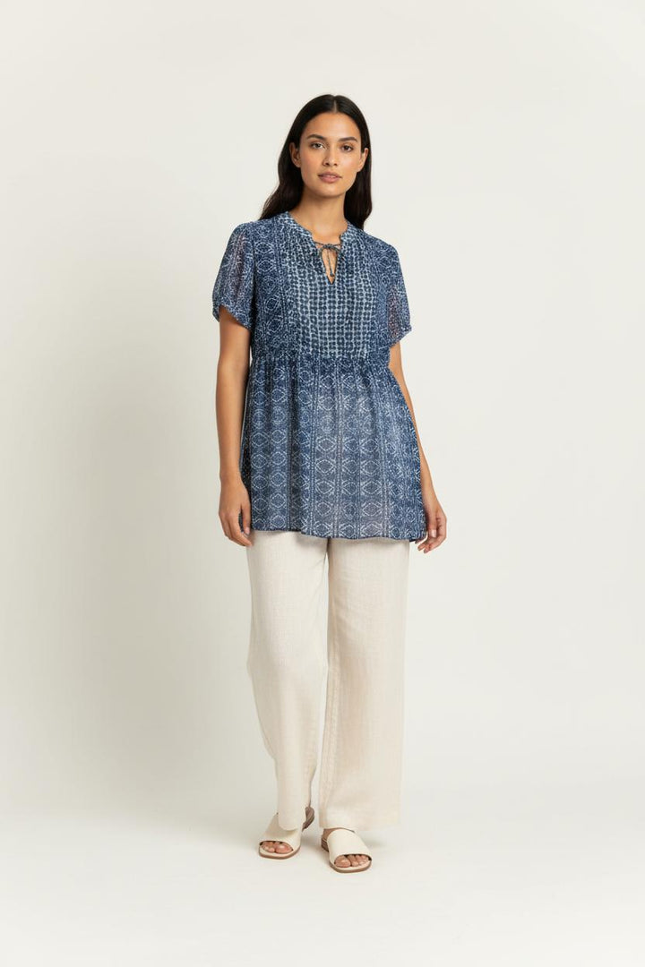 Blouse Bleu et Blanc - Taille XXL/44 de la marque La Fée Maraboutée | PARAD100589 - Vendu par Paradigme - Image 1