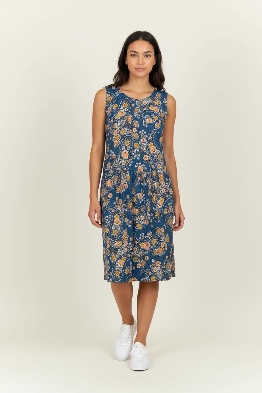 Robe Sans Manches Bleu et Orange - Taille XXL/44 de la marque La Fée Maraboutée | PARAD100590 - Vendu par Paradigme - Image 1