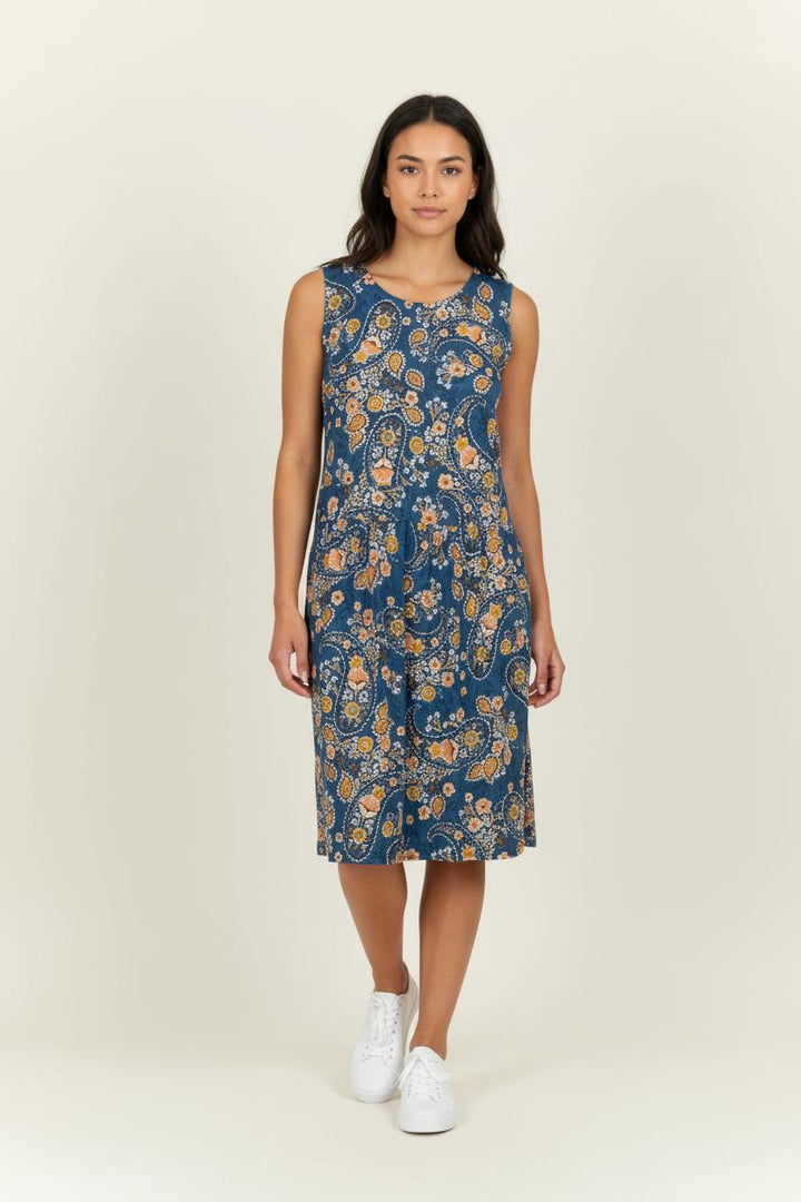 Robe Sans Manches Bleu et Orange - Taille XXL/44 de la marque La Fée Maraboutée | PARAD100590 - Vendu par Paradigme - Image 1