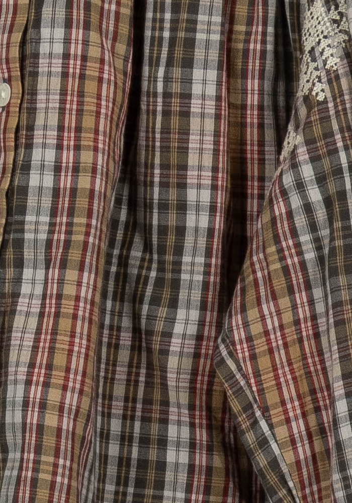 Blouse Carreaux Marron et Beige - Taille XS/34 de la marque Louise Misha | PARAD100592 - Vendu par Paradigme - Image 3