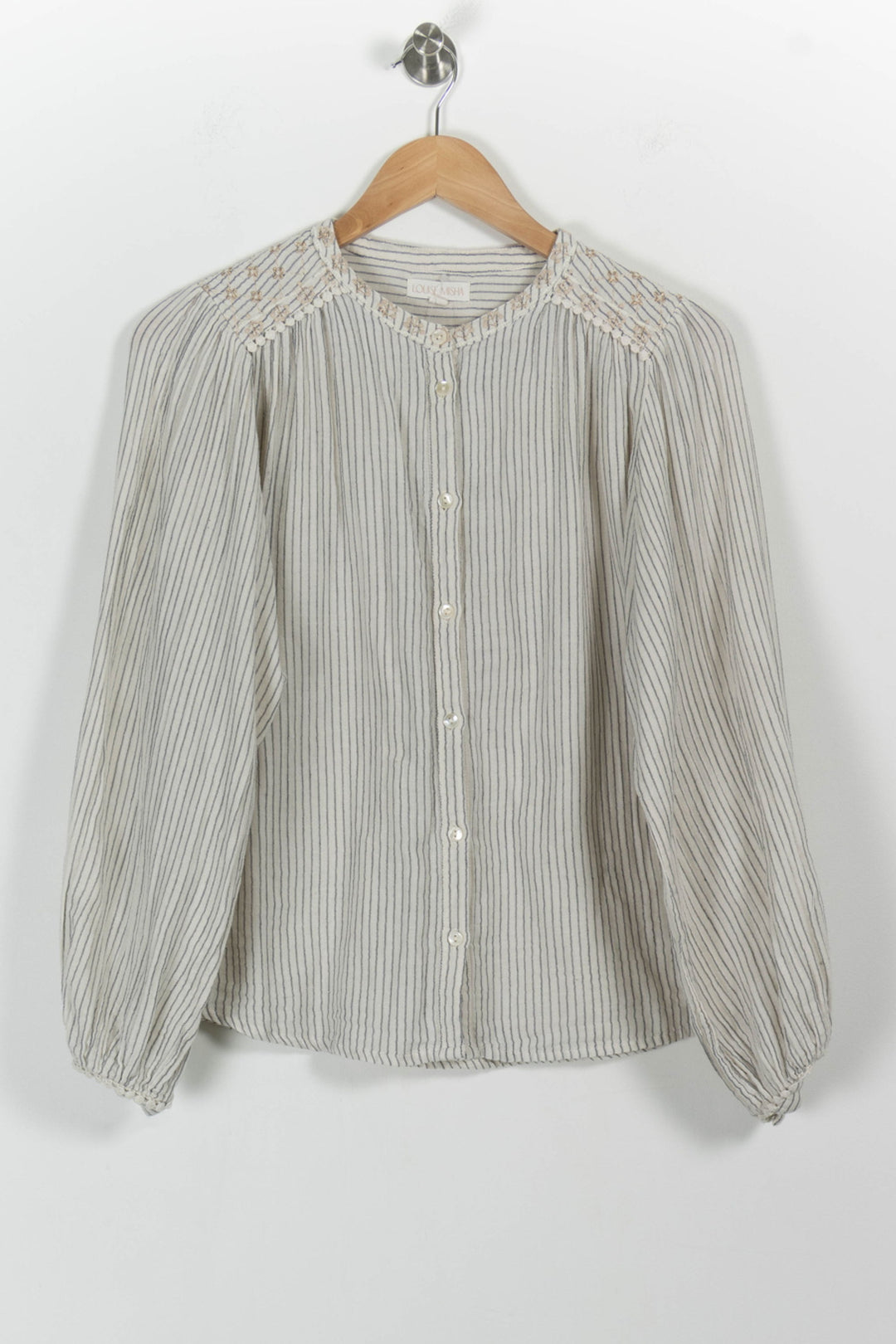 Blouse Rayée Beige et Blanche - Taille XS/34 de la marque Louise Misha | PARAD100593 - Vendu par Paradigme - Image 2