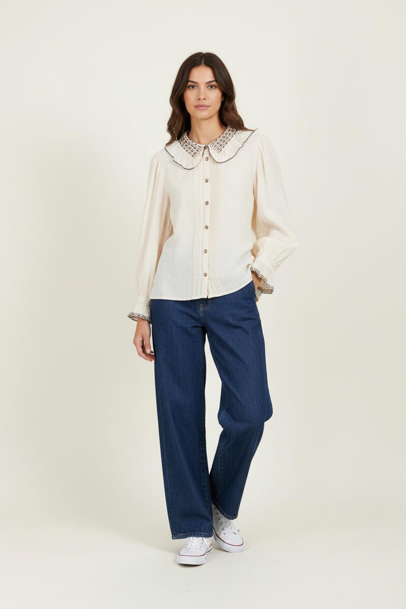 Blouse Beige - Taille M/38 de la marque Emile & Ida | PARAD100598 - Vendu par Paradigme - Image 1