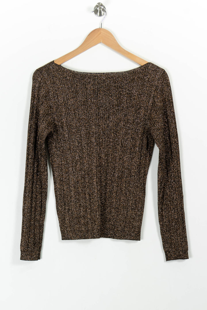 Pull Doré - Taille M/38 de la marque Maison 123 | PARAD100601 - Vendu par Paradigme - Image 4