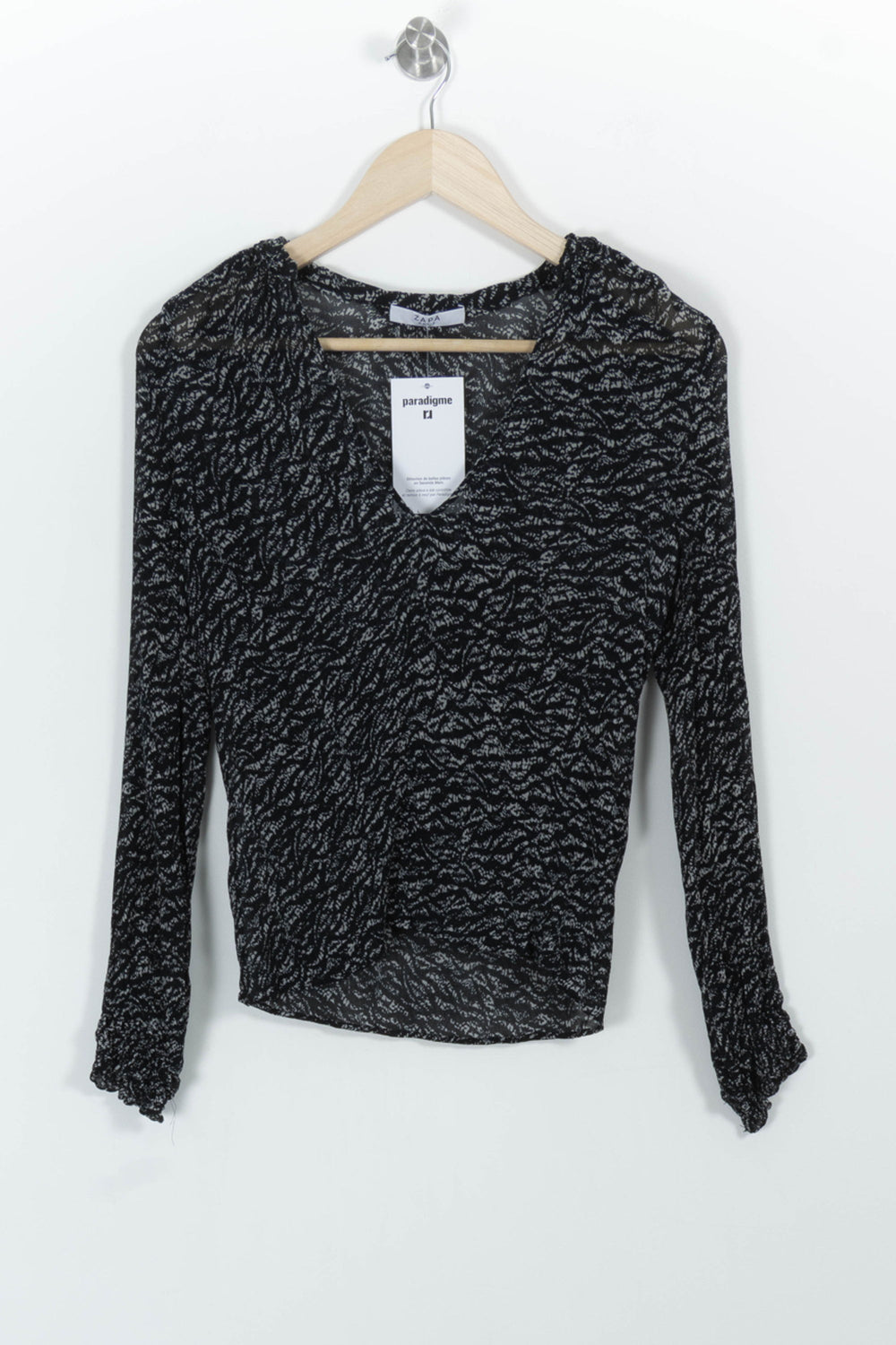 Blouse Noire et Blanche - Taille S/36 de la marque ZAPA | PARAD100608 - Vendu par Paradigme - Image 2