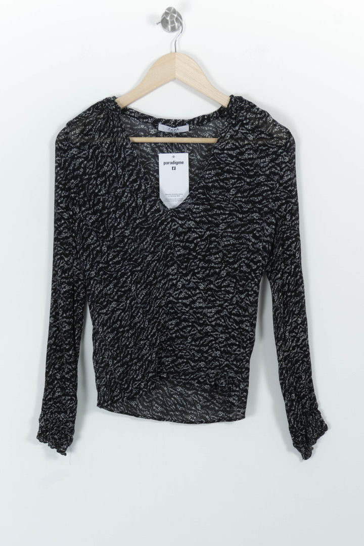 Blouse Noire et Blanche - Taille S/36 de la marque ZAPA | PARAD100608 - Vendu par Paradigme - Image 2