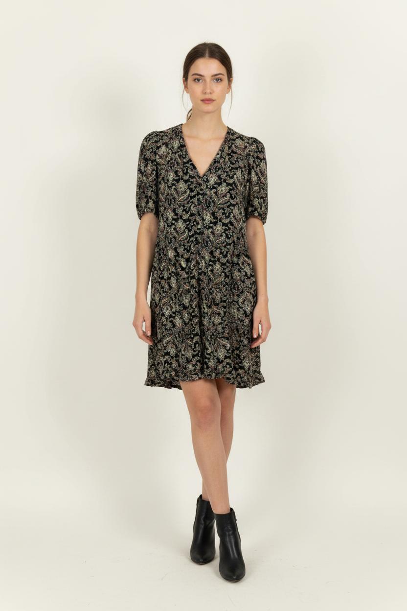 Robe Courte Noire et Beige - Taille M/38 de la marque Sandro | PARAD100614 - Vendu par Paradigme - Image 1