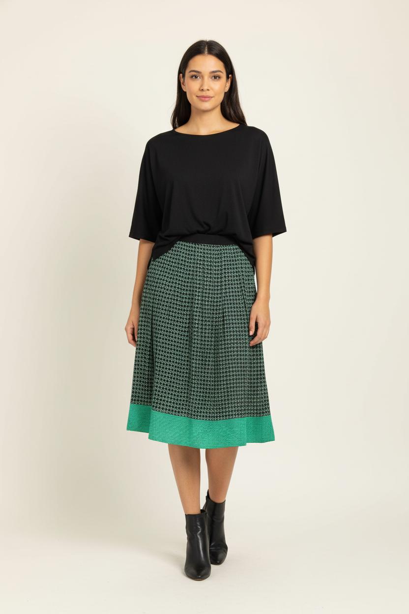 Jupe Midi Noire et Verte - Taille XL/42 de la marque Caroll | PARAD100616 - Vendu par Paradigme - Image 1