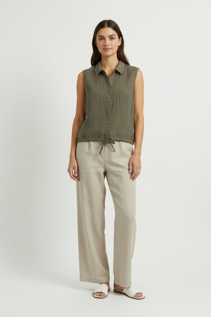 Chemise Sans Manches Verte - Taille L/40 de la marque Caroll | PARAD100625 - Vendu par Paradigme - Image 1