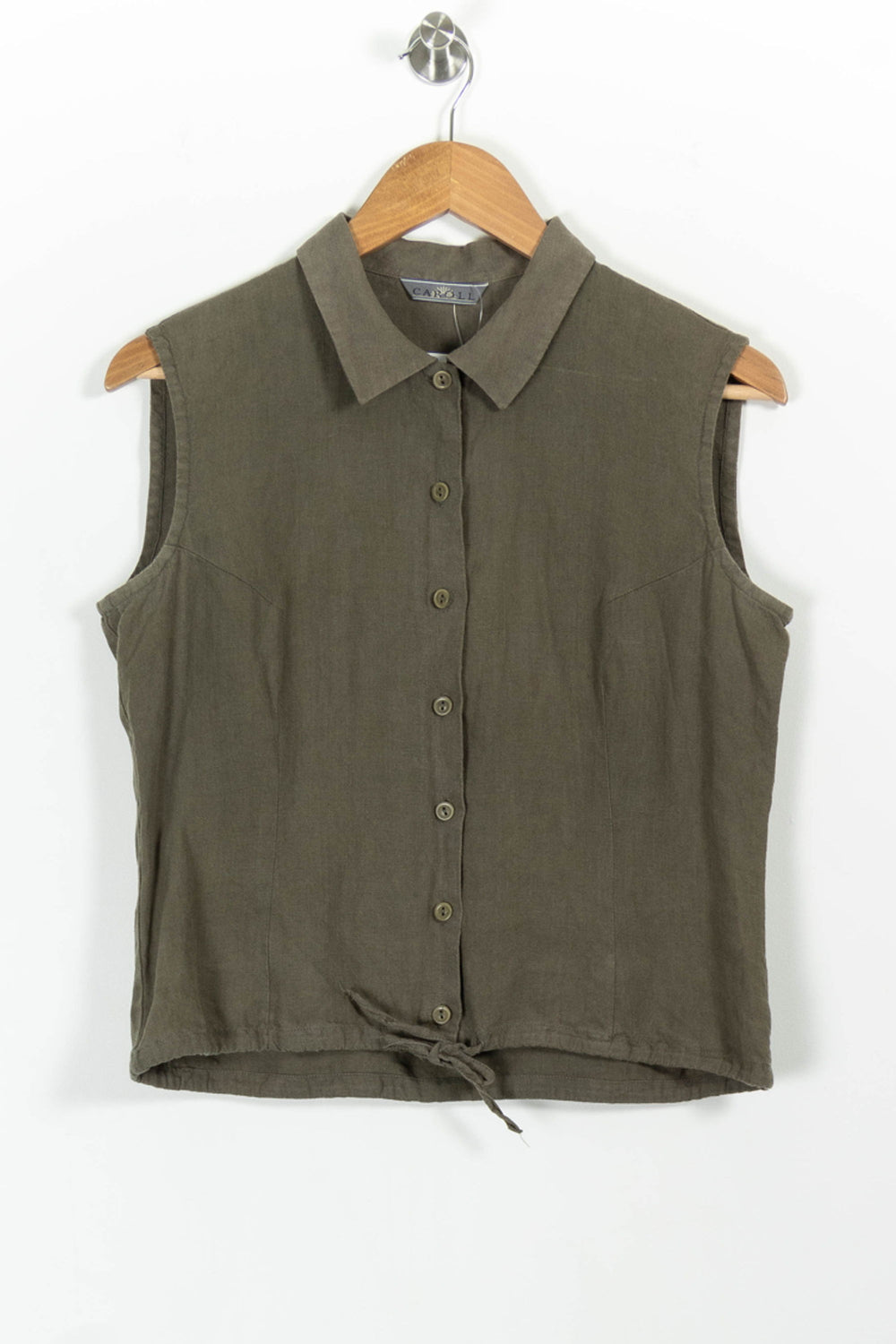 Chemise Sans Manches Verte - Taille L/40 de la marque Caroll | PARAD100625 - Vendu par Paradigme - Image 2