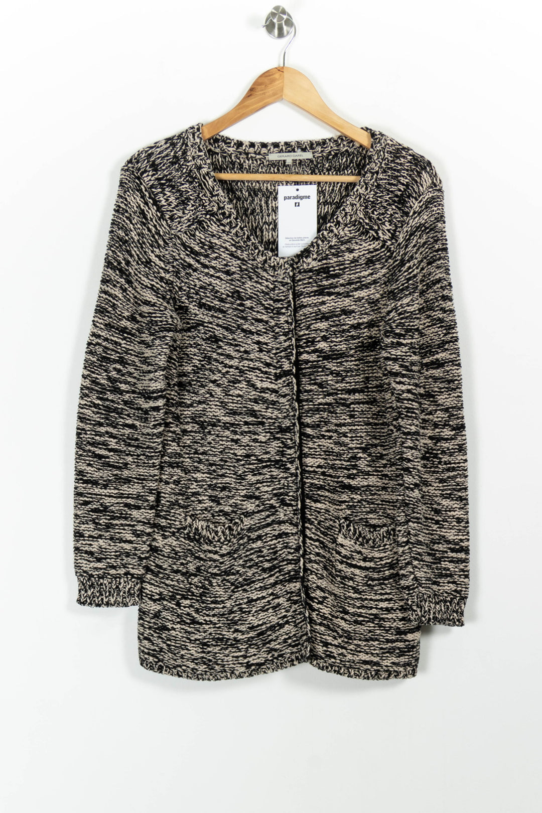 Cardigan Noir et Beige - Taille M/38 de la marque Gerard Darel | PARAD100626 - Vendu par Paradigme - Image 2
