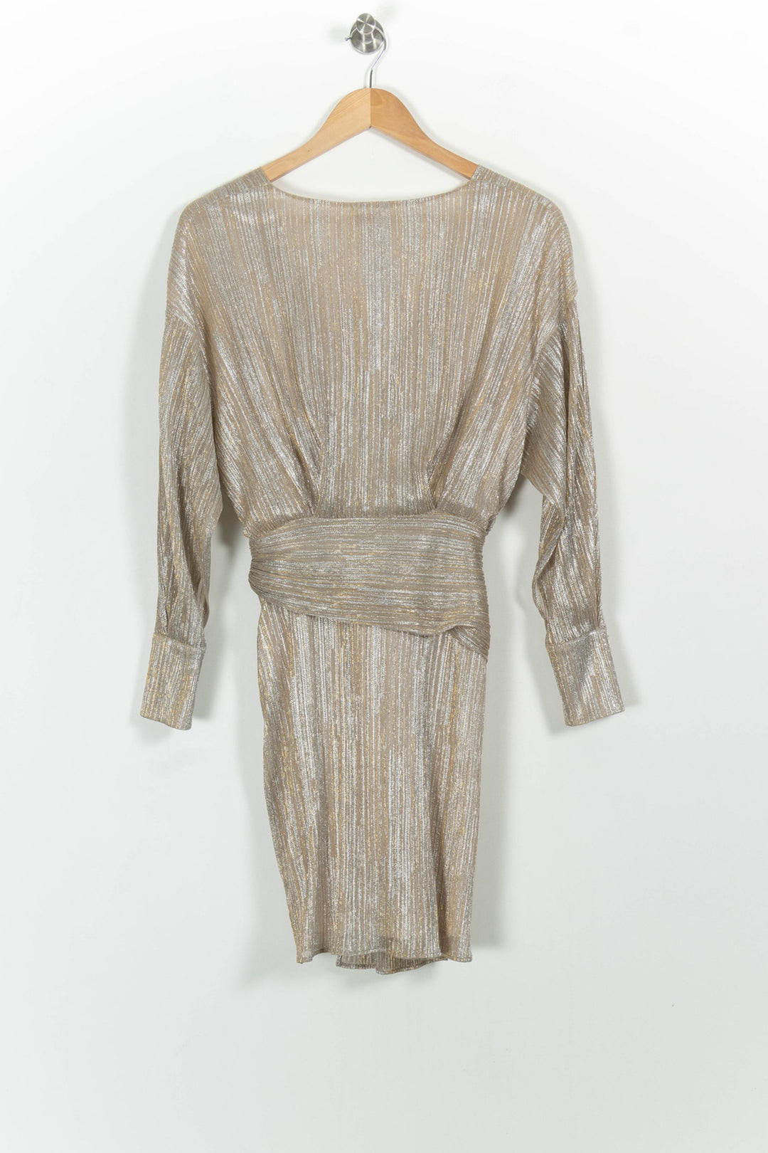 Robe Drapée Dorée et Argentée - Taille S/36 de la marque Pablo | PARAD100630 - Vendu par Paradigme - Image 4