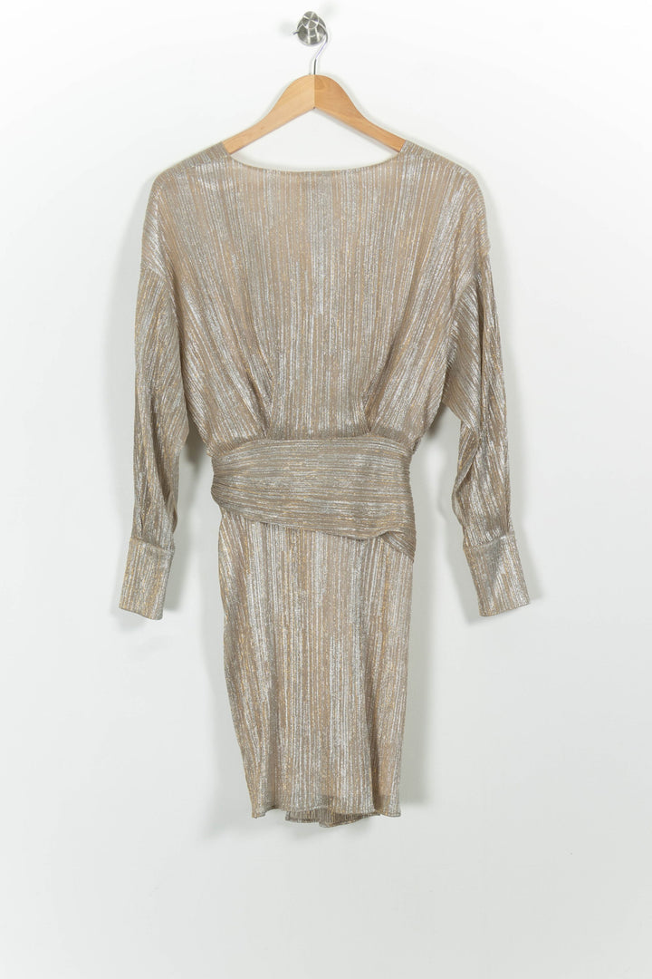 Robe Drapée Dorée et Argentée - Taille S/36 de la marque Pablo | PARAD100630 - Vendu par Paradigme - Image 4