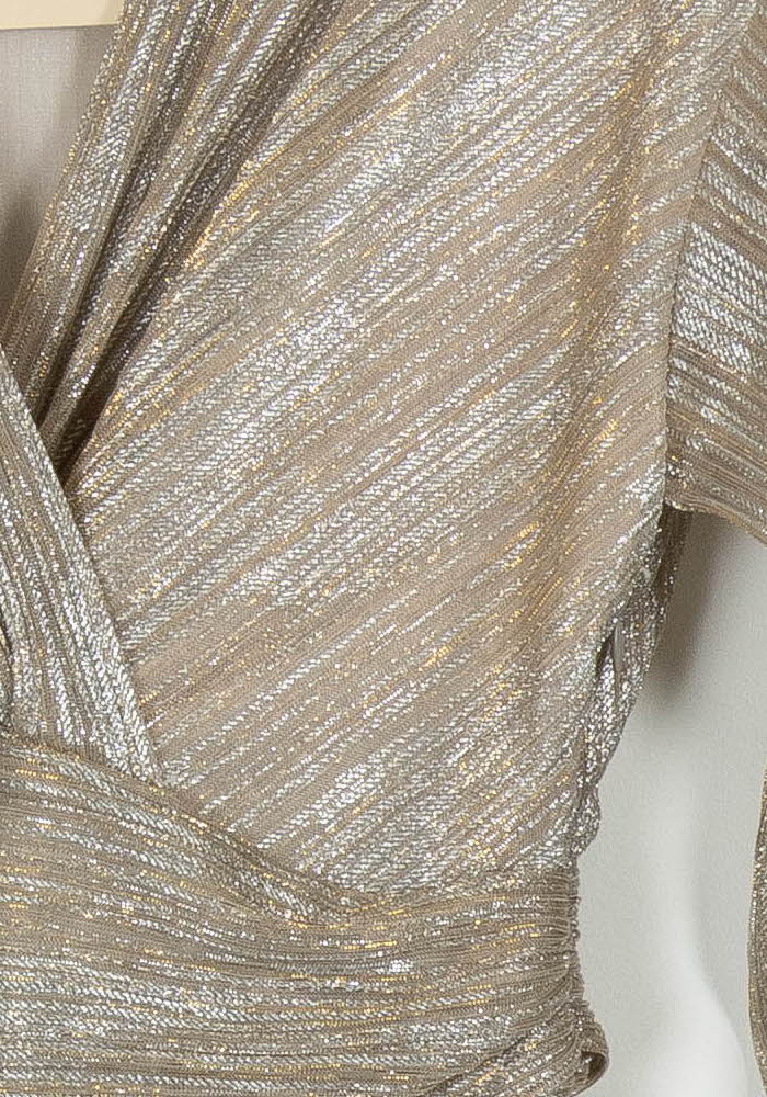 Robe Drapée Dorée et Argentée - Taille S/36 de la marque Pablo | PARAD100630 - Vendu par Paradigme - Image 3