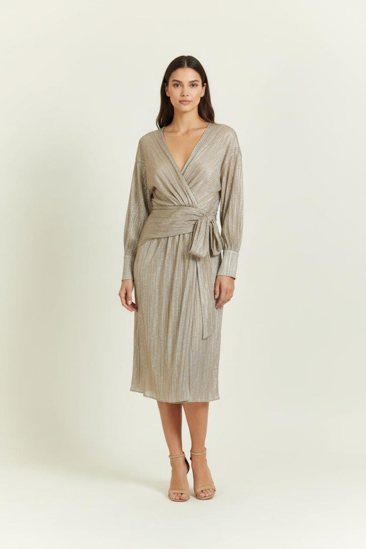 Robe Drapée Dorée et Argentée - Taille S/36 de la marque Pablo | PARAD100630 - Vendu par Paradigme - Image 1