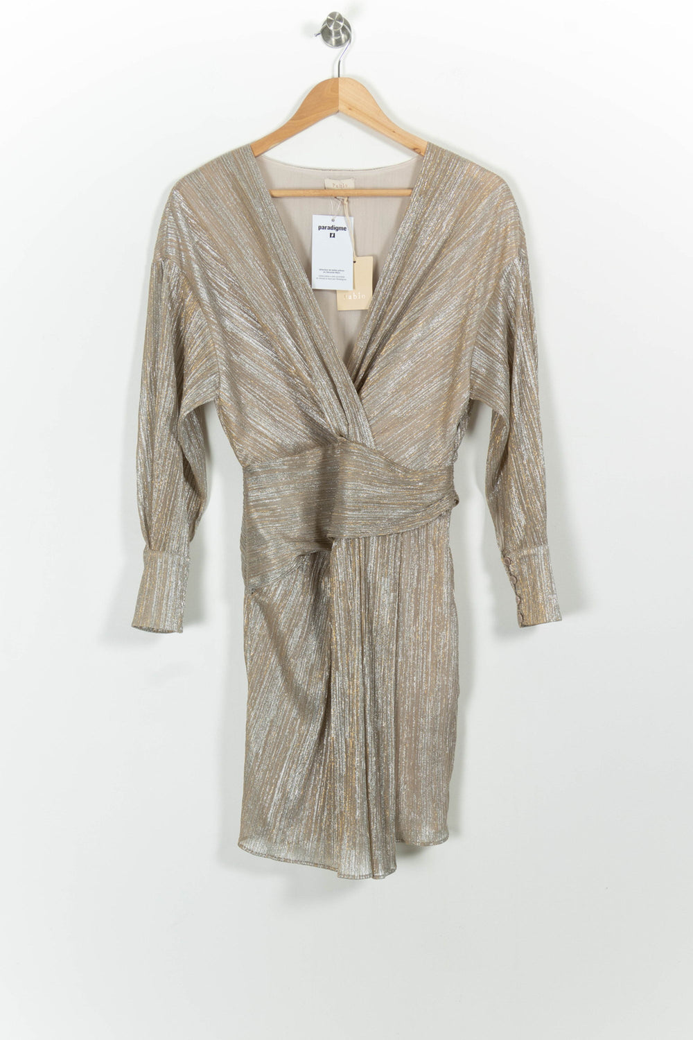 Robe Drapée Dorée et Argentée - Taille S/36 de la marque Pablo | PARAD100630 - Vendu par Paradigme - Image 2