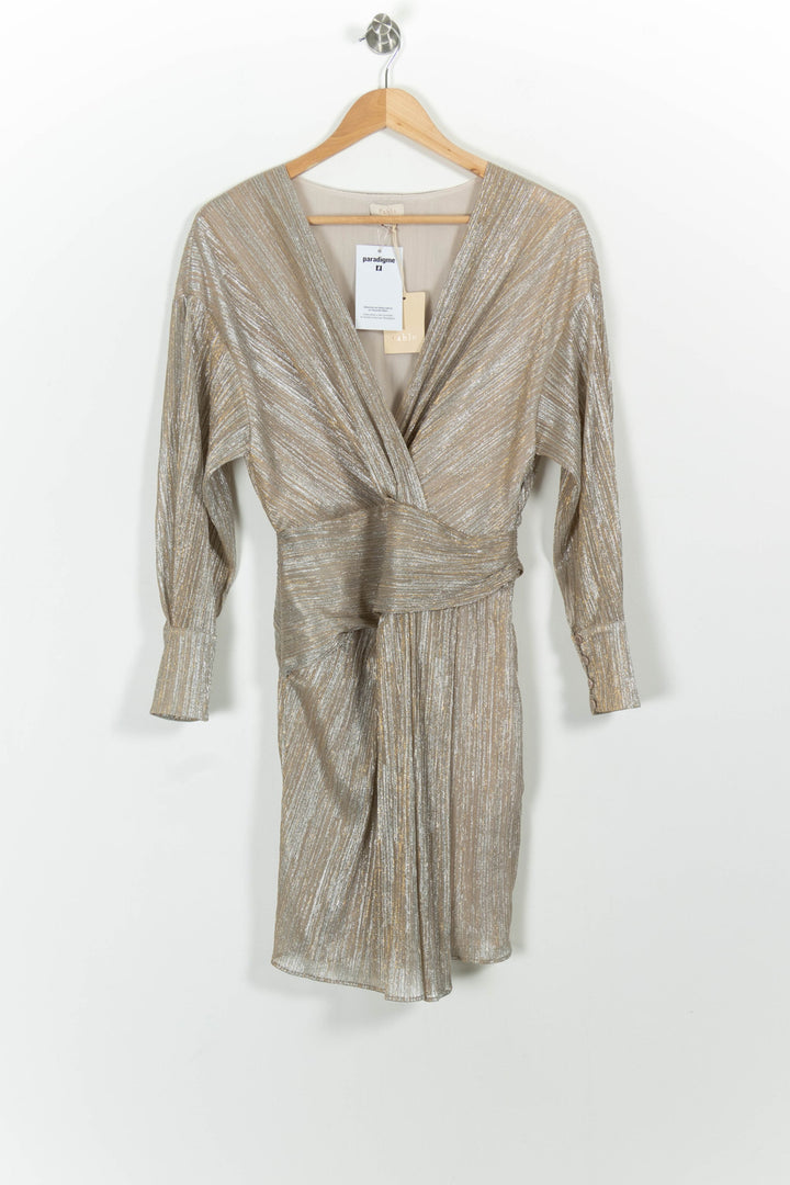 Robe Drapée Dorée et Argentée - Taille S/36 de la marque Pablo | PARAD100630 - Vendu par Paradigme - Image 2