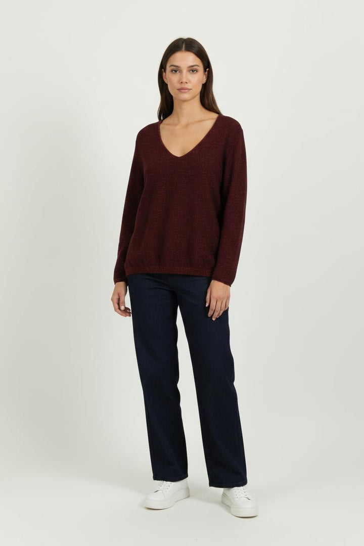 Pull Bordeaux - Taille L/40 de la marque Maison 123 | PARAD100637 - Vendu par Paradigme - Image 1