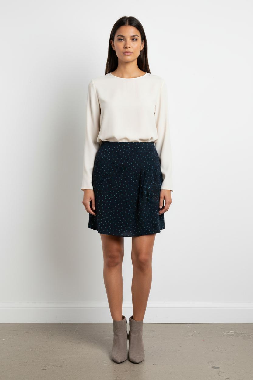 Jupe Courte Bleue à Pois - Taille M/38 de la marque IKKS | PARAD100641 - Vendu par Paradigme - Image 1