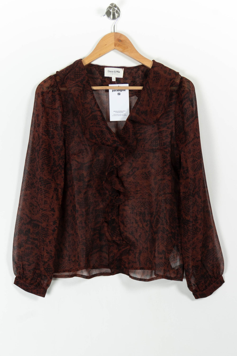 Blouse Bordeaux - Taille S/36 de la marque Grace & Mila | PARAD100654 - Vendu par Paradigme - Image 2