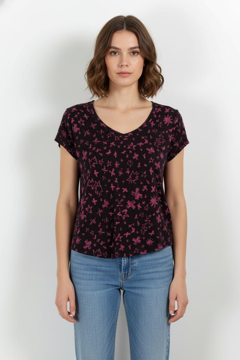 Tee-shirt Noir et Rose - Taille S/36 de la marque Zadig&Voltaire | PARAD100655 - Vendu par Paradigme - Image 1