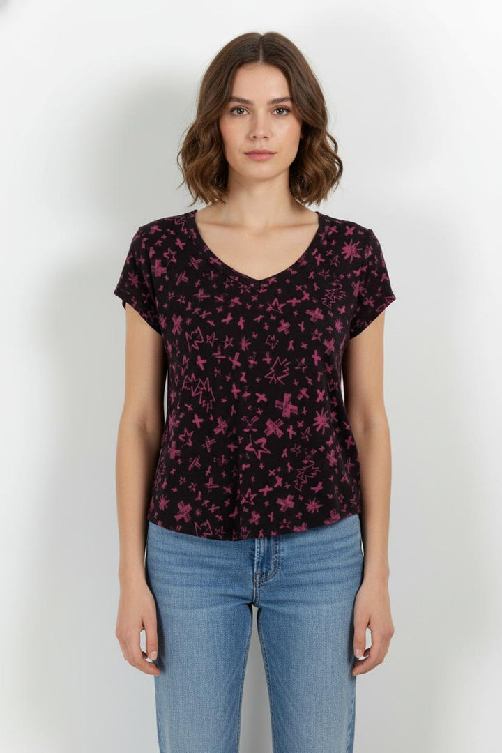 Tee-shirt Noir et Rose - Taille S/36 de la marque Zadig&Voltaire | PARAD100655 - Vendu par Paradigme - Image 1