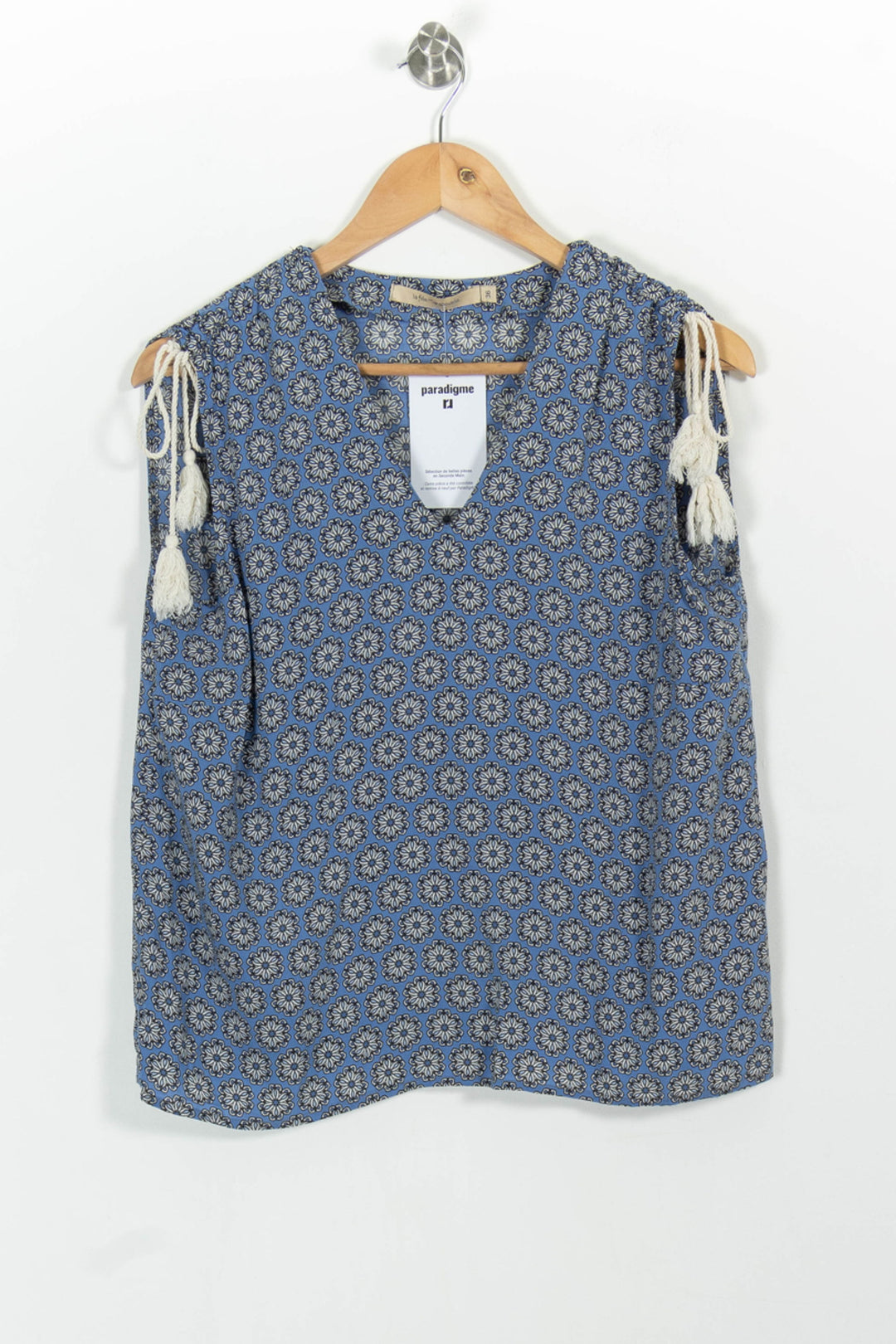 Blouse Bleue et Blanche - Taille S/36 de la marque La Fée Maraboutée | PARAD100663 - Vendu par Paradigme - Image 2