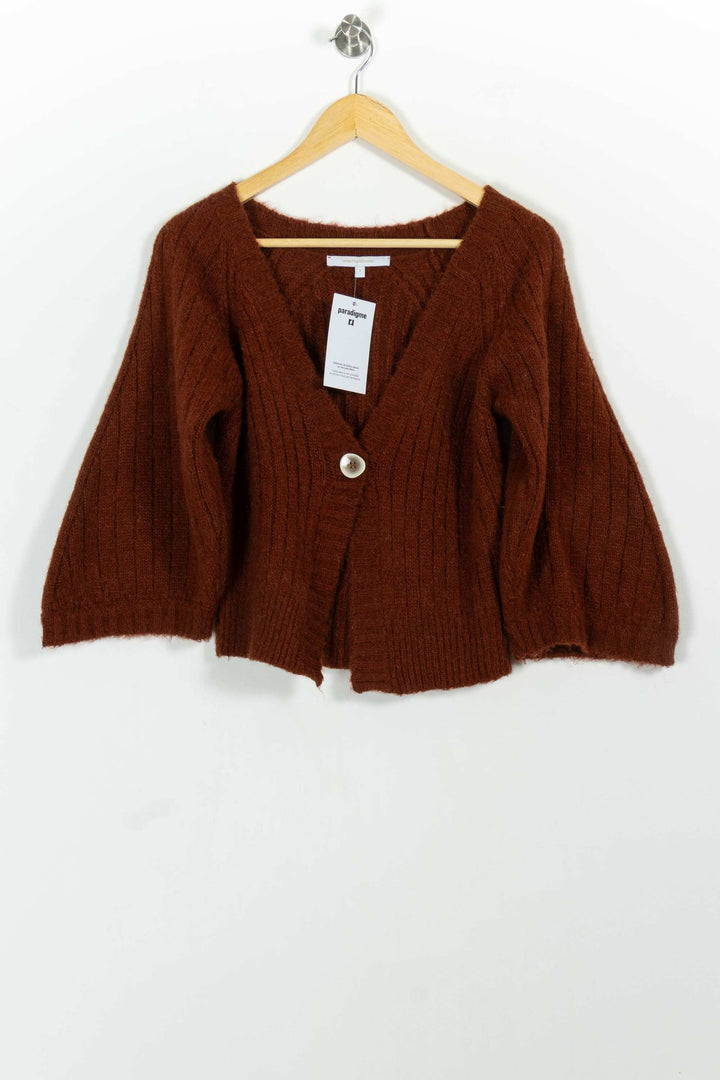 Cardigan Marron - Taille S/36 de la marque La Fée Maraboutée | PARAD100667 - Vendu par Paradigme - Image 2