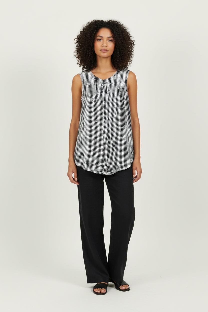 Blouse Sans Manches Noire et Blanche - Taille M/38 de la marque Weekend Max Mara | PARAD100676 - Vendu par Paradigme - Image 1