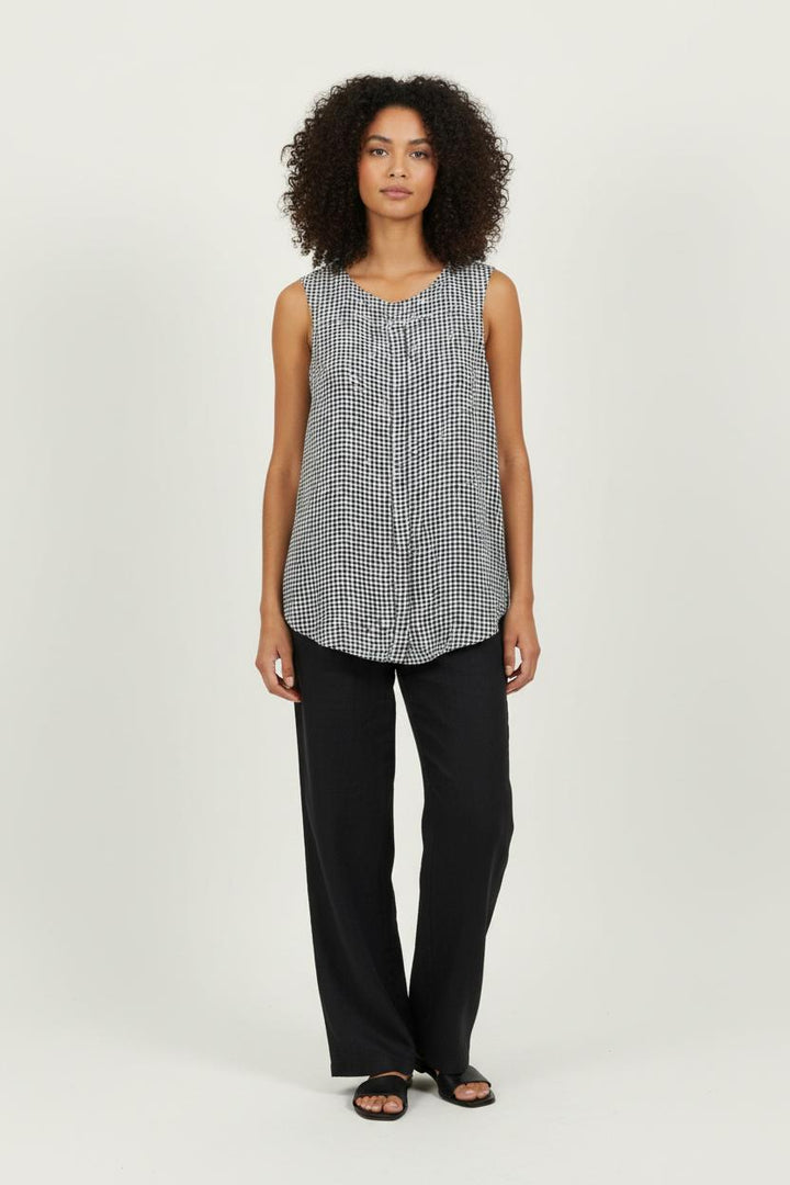 Blouse Sans Manches Noire et Blanche - Taille M/38 de la marque Weekend Max Mara | PARAD100676 - Vendu par Paradigme - Image 1