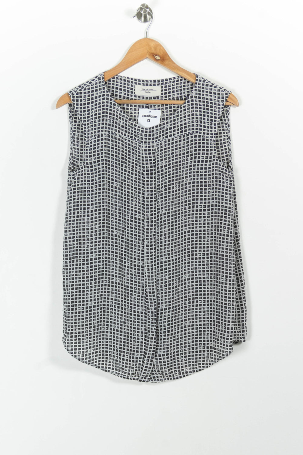 Blouse Sans Manches Noire et Blanche - Taille M/38 de la marque Weekend Max Mara | PARAD100676 - Vendu par Paradigme - Image 2
