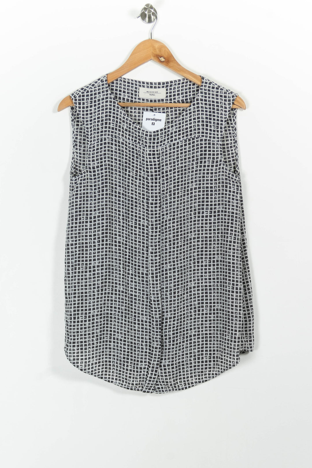 Blouse Sans Manches Noire et Blanche - Taille M/38 de la marque Weekend Max Mara | PARAD100676 - Vendu par Paradigme - Image 2