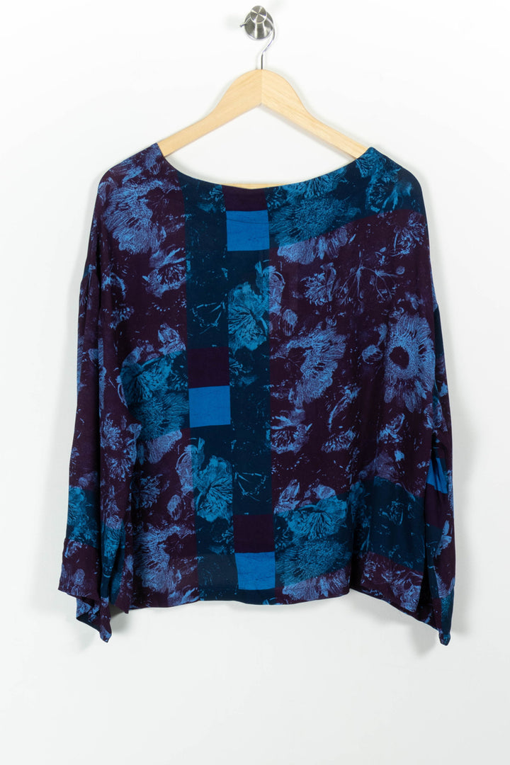 Blouse Bordeaux et Bleue - Taille M/38 de la marque La Fée Maraboutée | PARAD100686 - Vendu par Paradigme - Image 4