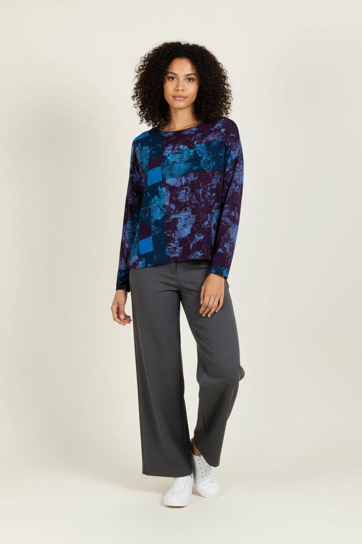 Blouse Bordeaux et Bleue - Taille M/38 de la marque La Fée Maraboutée | PARAD100686 - Vendu par Paradigme - Image 1