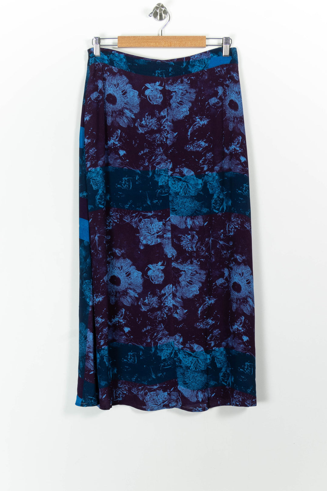 Jupe Longue Bordeaux et Bleue - Taille L/40 de la marque La Fée Maraboutée | PARAD100687 - Vendu par Paradigme - Image 4