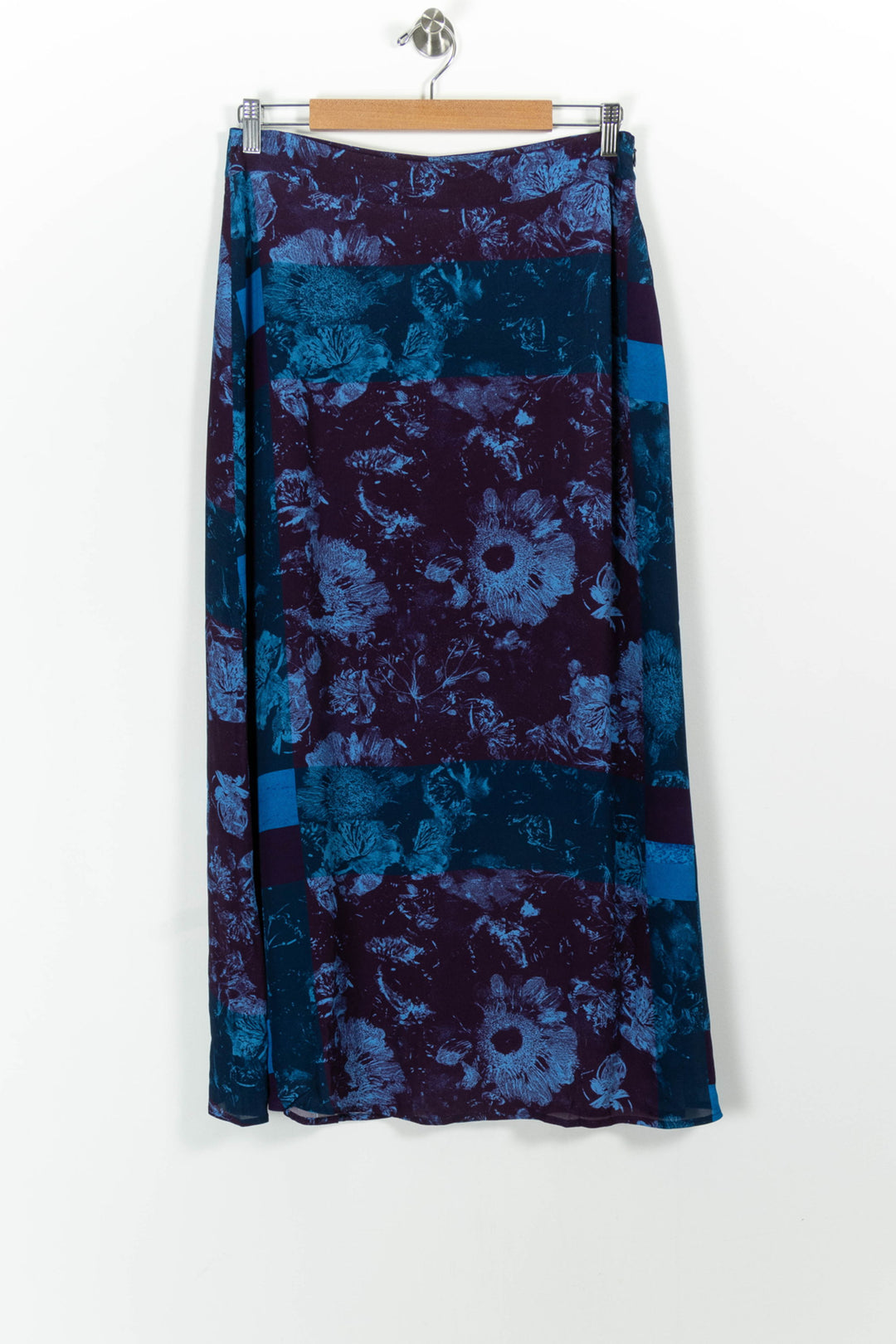 Jupe Longue Bordeaux et Bleue - Taille L/40 de la marque La Fée Maraboutée | PARAD100687 - Vendu par Paradigme - Image 2