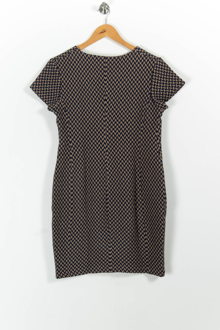 Robe Droite Marron et Noire - Taille L/40 de la marque La Fée Maraboutée | PARAD100688 - Vendu par Paradigme - Image 4